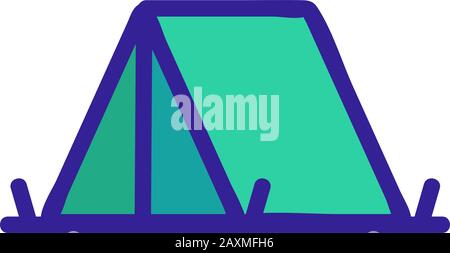 Vektor des Zeltsymbols. Dünnes Linienschild. Isolierte Darstellung des Kontursymbols Stock Vektor