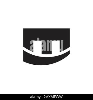 Letter m Swoosh Slice - geometrischer Logo-Vektor Stock Vektor