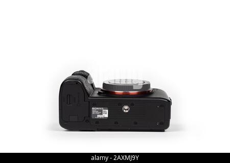 Bangkok, Thailand - 14. Juni 2019, Sony A9 (Alpha 9) Fullframe spiegellose Kamera war Thailand 2019, Bangkok, Thailand. Stockfoto