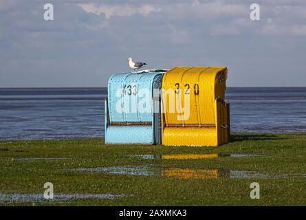 Nach dem Regen kommt die Sonne - das Wetter ändert sich schnell an der Nordsee. Stockfoto