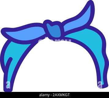 Bandana-Ikone-Vektor. Dünnes Linienschild. Isolierte Darstellung des Kontursymbols Stock Vektor