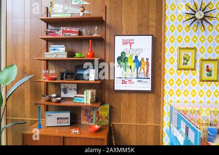 TWA Hotel 1962 Wohnzimmer Mock-up am John F. Kennedy Airport in New York City, USA Stockfoto