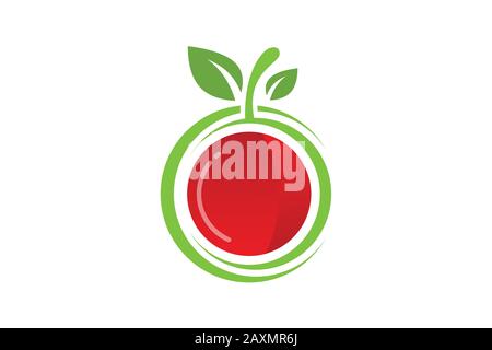 Symbol für das Apple-Logo in flachem Stil auf weißem Hintergrund Stock Vektor