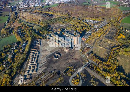 Luftaufnahmen, Tagebaue im Osten, Abriss des Kohlebergwerks Heinrich Robert, Kohlenbergbau, Kohle- und Stahlindustrie, RAG, Ruhrkohle, Ruhrbergbau, Kohle Stockfoto