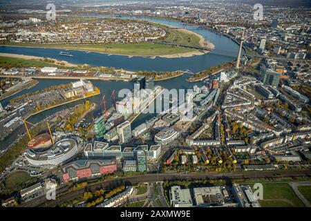 Trivago neuer Hauptsitz in den Medien Vierter von Düsseldorf, Trivago präsentiert neuen weltweiten Campus, TRIVAGO-HEADQUARTER, Düsseldorf, Hafen, Düsseldorf, Stockfoto