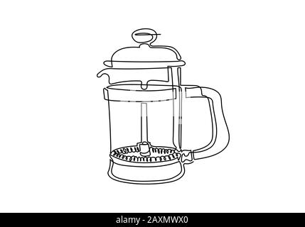 Kontinuierlicher 1-zeiliger KAFFEE-TROPFER. Stockfoto