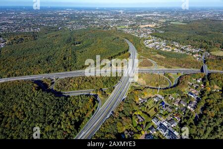 Luftbild, Westhover Kreuz, A45, A1, Ruhrgebiet, Nordrhein-Westfalen, Deutschland, Europa Stockfoto