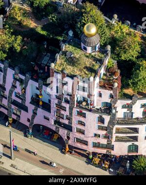 Luftaufnahmen, "Grüne Zitadelle", Hundertwasserhaus, KUNSTHOTEL von Magdeburg, Magnet-Altstadt, Magdeburg, Sachsen-Anhalt, Deutschland Stockfoto