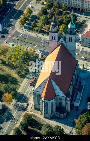 Luftaufnahmen, Kirche der Johannes, ratsgarten, Altstadt von Magdeburg, Werder, Magdeburg, Sachsen-Anhalt, Deutschland Stockfoto
