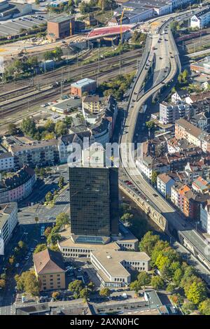 Luftbild, Agentur für Arbeit Hagen, Körnerstraße, Hagen, Ruhrgebiet, Nordrhein-Westfalen, Deutschland, Europa Stockfoto