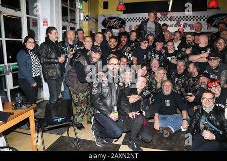 Rockers Bei Ton up Winterblot Stockfoto