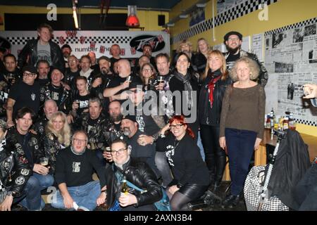 Rockers Bei Ton up Winterblot Stockfoto