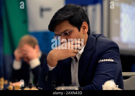 Prag, Tschechien. Februar 2020. PENTALA HARIKRISHNA aus Indien spielt Schach beim Internationalen Schach- und Spielfestival Czech Open 2019 in Prag, Tschechien, 12. Februar 2020. Kredit: Katerina Sulova/CTK Foto/Alamy Live News Stockfoto