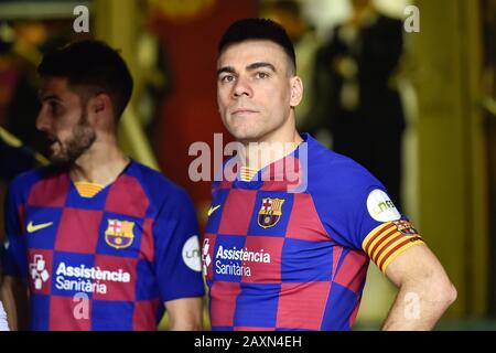 Barcelona, Spanien. Februar 2020. Sergio Lozano vom FC Barcelona während des Futsal-Spiels der spanischen Copa del Rey zwischen dem FC Barcelona Lassa und Pescados Ruben Burela in Palau Blaugrana am 12. Februar 2020 in Barcelona, Spanien. Credit: Dax/ESPA/Alamy Live News Stockfoto