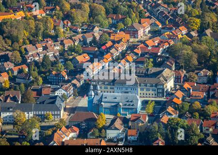 Luftbild, Technische Universität Claußhal, Straße Adolph Roemer, Evangelisch-lutherische Marktkirche zum Heiligen Geist, im Markt Kirchenraum Stockfoto