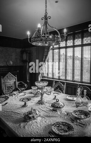 Bramall Hall Innen und Außen Stockfoto