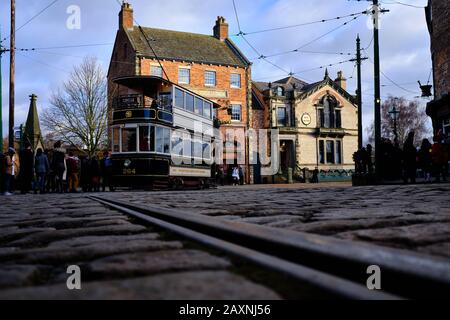 Das Beamish Museum ist ein Freilichtmuseum in Beamish in der Nähe der Stadt Stanley im County Durham, England. Das Leitprinzip des Museums ist die Vorführung Stockfoto