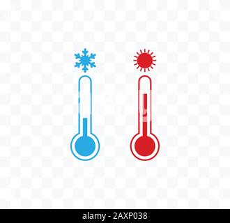 Symbol für heiße und kalte Temperatur. Vektorgrafiken, flaches Design. Stock Vektor