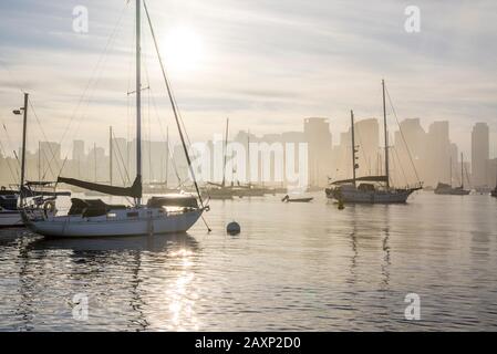 Hafen von San Diego in den Morgen. San Diego, Kalifornien, USA. Stockfoto