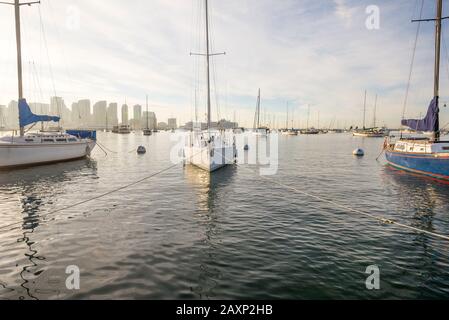 Hafen von San Diego in den Morgen. San Diego, Kalifornien, USA. Stockfoto