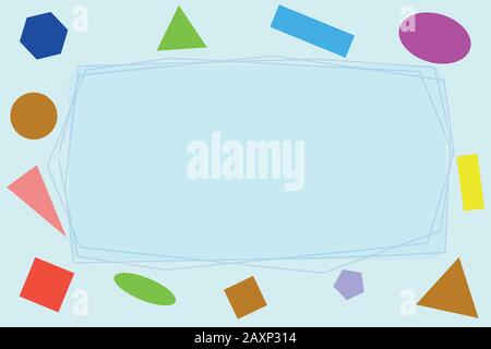 Abstrakte Karte mit farbigen Formen und Rahmen Stock Vektor