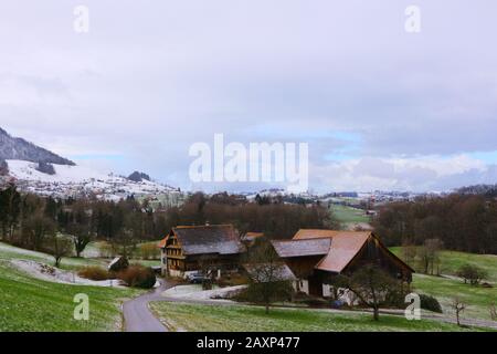 Winter im Züricher Land Stockfoto