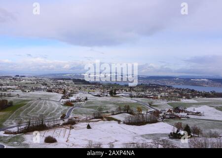 Winter im Züricher Land Stockfoto