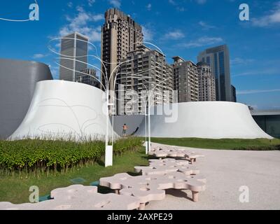 Asien, Nationales Taichung-Theater, Dach, Architektur, modern, Gebäude, Struktur, Design, Kultur, Rhythmus, Fluss, japanischer Architekt Toyo Ito, performi Stockfoto