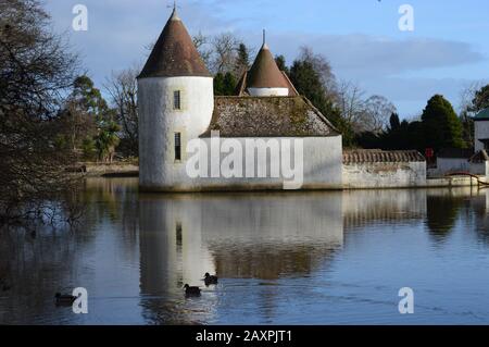 Dutch Village, Craigtoun Park, St Andrews, Fife an einem sonnigen Februartag Stockfoto