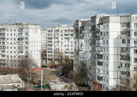 Zhytomyr-Ukraine, Siedlung für vorgefertigte Wohnungen Stockfoto