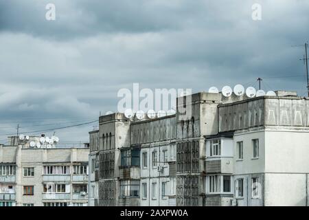 Zhytomyr-Ukraine, Siedlung für vorgefertigte Wohnungen Stockfoto