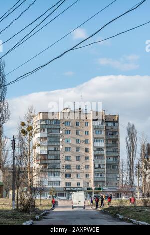 Zhytomyr-Ukraine, Siedlung für vorgefertigte Wohnungen Stockfoto