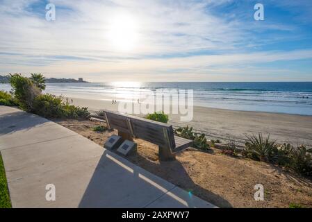 Winterliche Küstenszene mit Blick auf den Strand La Jolla Shores. La Jolla, CA, USA. Stockfoto