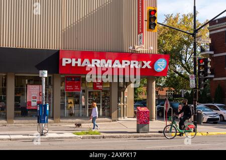 Montreal, CA - 19. september 2019: Drogerie Pharma-Aprix im Westmount Distrikt. Stockfoto