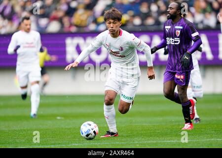 Kameoka, Kyoto, Japan. Februar 2020. Yasuki Kimoto (Cerezo), 9. Februar 2020 - Fußball/Fußball: 2020 J.League Preseason Match zwischen Kyoto Sanga F.C. 2-3 Cerezo Osaka im Sanga Stadium von KYOCERA in Kameoka, Kyoto, Japan. Credit: SportsPressJP/AFLO/Alamy Live News Stockfoto