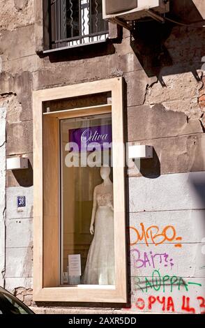 Schaufenster, Hochzeitskleid, Belgrad, Serbien Stockfoto