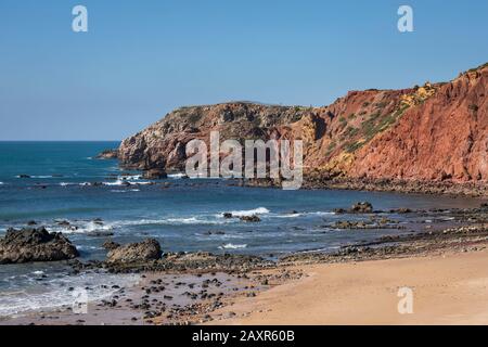 Praia do Amado, Atlantik, Carrapateira, Costa Vicentina, Algarve, Faro, Portugal Stockfoto