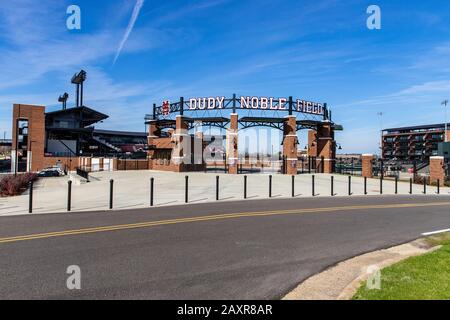 Starkvile, MS/USA - 9. Februar 2020: Eintritt zum Dudy Noble Field, Heimstadion des Mississippi State University Baseball Stockfoto