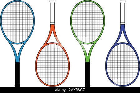 Tennisschläger zum Spielen. Flaches Symbol. Vektorgrafiken Stock Vektor