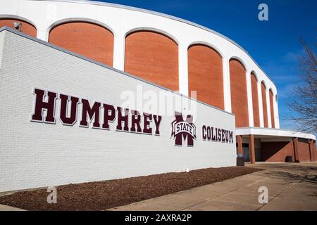 Starkville, MS/USA - 9. Februar 2020: Humphrey Coliseum, im Allgemeinen als Hump bezeichnet, auf dem Campus der Mississippi State University Stockfoto