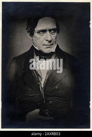 1850 Ca, USA: Der amerikanische englischstämmige Maler EDWARD EVERETT (* um 187; † 1903) . Foto von Original Daguerreotyp von unfestiertem Fotografen .- ARTS - ARTI VISIVE - ARTE - PORTRAIT - RITRATTO - GESCHICHTE - FOTO STORICHE - Kragen - Colletto - Krawatte - fiocco - cravatta -- Archivio GBB Stockfoto