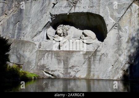 Löwendenkmal oder Luzerner Löwe, Luzerner, Schweiz. Stockfoto