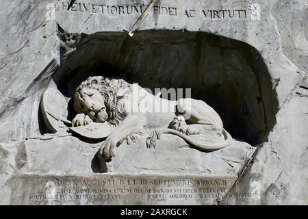 Löwendenkmal oder Luzerner Löwe, Luzerner, Schweiz. Stockfoto