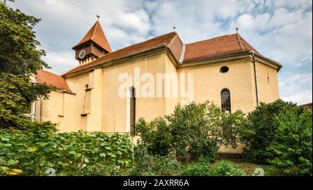 Befestigte sächsische Kirche, evangelische Kirche, 13. Jahrhundert, in Miercurea Sibiului, Kreis Sibiu, Region Siebenbürgen, Rumänien Stockfoto