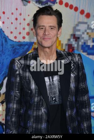 Los Angeles, USA. Februar 2020. Jim Carrey 287001 nimmt am 12. Februar 2020 in Westwood, Kalifornien, am "Sonic The Hedgehog" Special Screening im Regency Village Theatre, Credit: Tsuni/USA/Alamy Live News, an Stockfoto