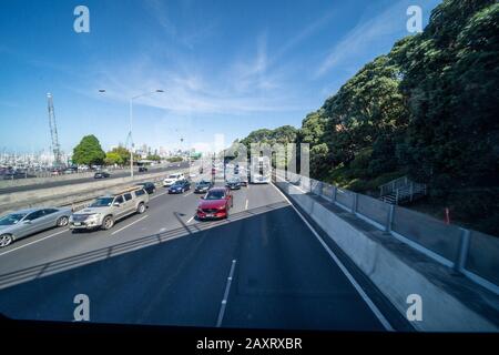 Das Stadtzentrum von Auckland und Umgebung, Neuseeland Stockfoto