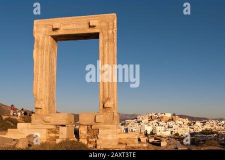 Die Tür der Sonne in der Stadt Naxos, Griechenland Stockfoto