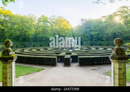 Frankreich, Indre et Loire-Tal, das von der UNESCO zum Weltkulturerbe erklärt wurde, Chenonceaux, Chateau de Chenonceau Park and Gardens, The Labyrinthe // France Stockfoto