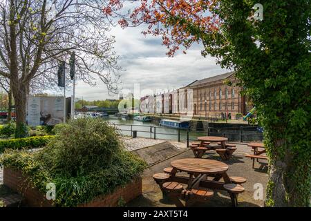 Blick auf das Bathurst Basin Teil von Bristol Docks, Bristol England, Großbritannien Stockfoto