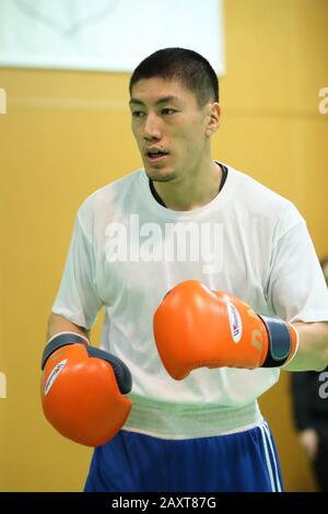 Tokio, Japan. Februar 2020. Daisuke Narimatsu (JPN) Boxing: Trainingseinheit für die Olympischen Spiele in Tokio 2020 Boxing Qualifying Events in Tokio, Japan. Credit: Yohei Osada/AFLO SPORT/Alamy Live News Stockfoto